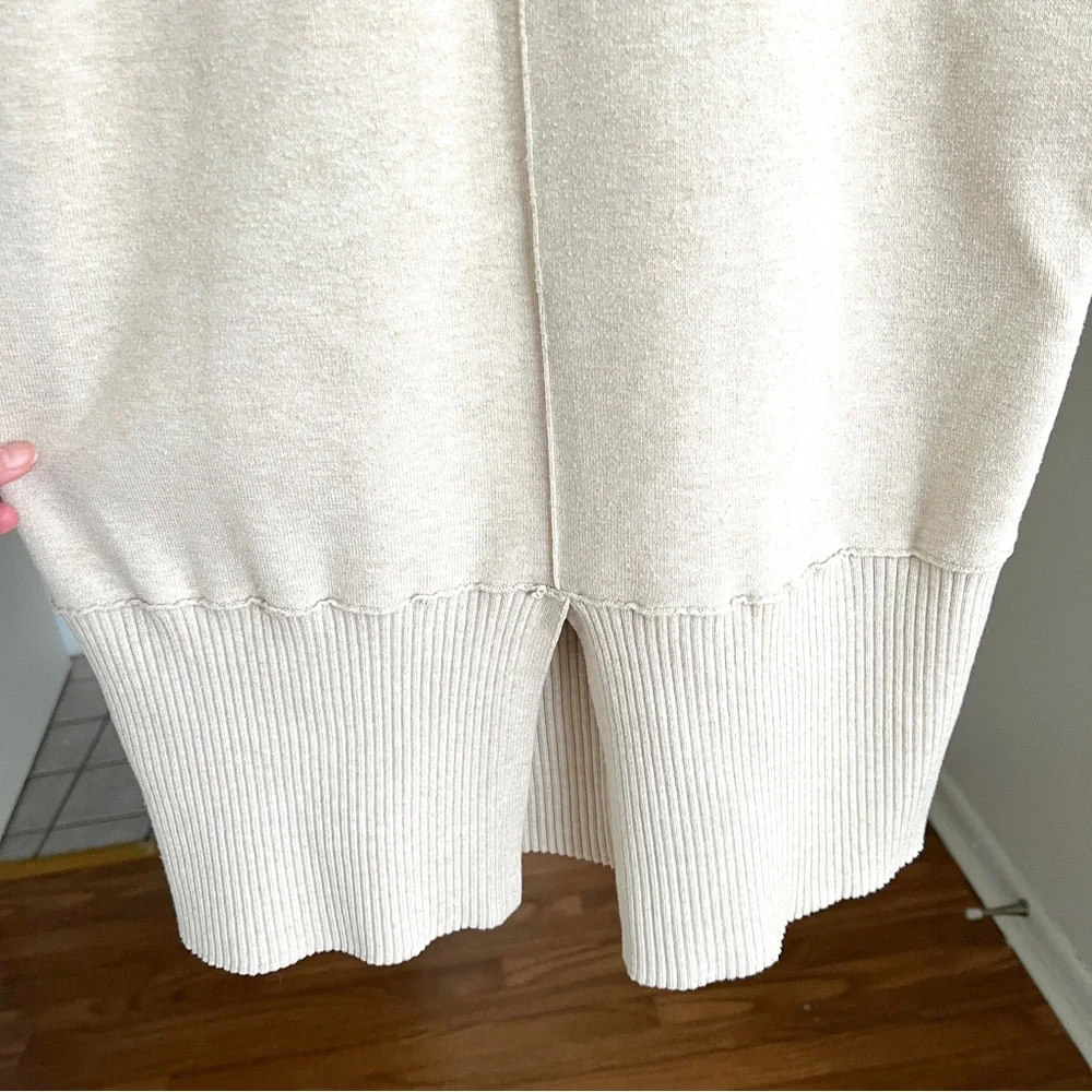 Free People Oversized Cream Sweater Midi Dress with Balloon Sleeves - Picture 7 of 11